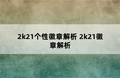 2k21个性徽章解析 2k21徽章解析